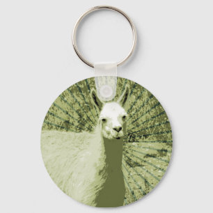 Llama Pop Art Keychain