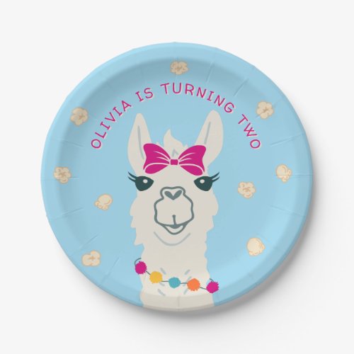 Llama Popcorn Paper Plate Fiesta Party Alpaca