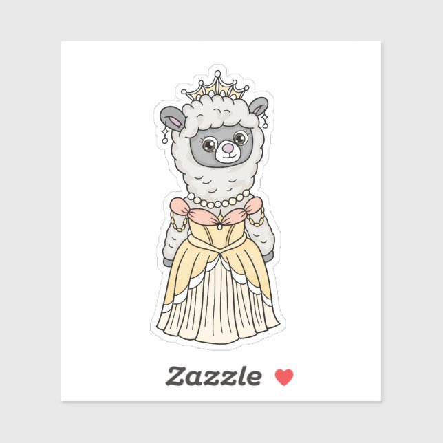 Llama Princess Sticker (Sheet)
