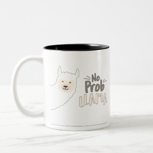 Llama Pun No Problema Pun No Probllama Two_Tone Coffee Mug