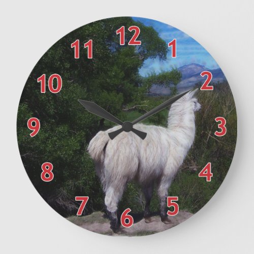 Llama Queen Large Clock