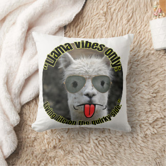 llama quote throw pillow
