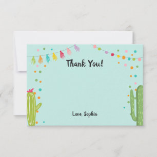 Llama Rama Thank You Card Fiesta Party Alpaca