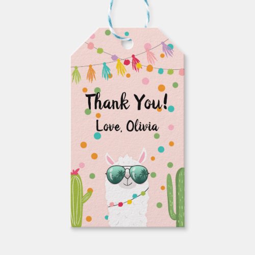 Llama Rama Thank You Favor Tags Birthday Fiesta