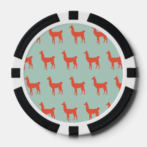 Llama Red Mint Poker Chips