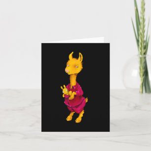 Llama Red Pajama For Kids Card