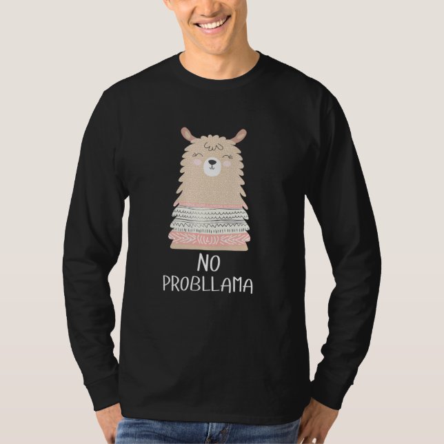 Llama Relaxed Chill Women And Girls No Problem T-Shirt (Front)