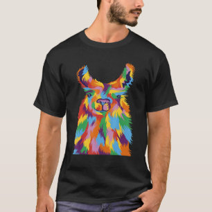 Llama Retro Vintage Alpaca Colorful Animal T-Shirt