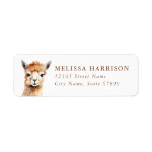 Llama Return Address Label
