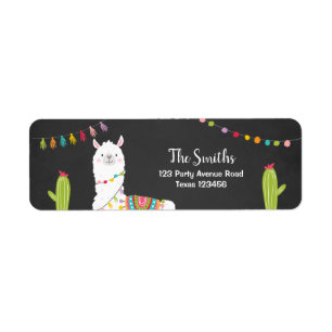 Llama Return Address Labels Fiesta Alpaca Mexican