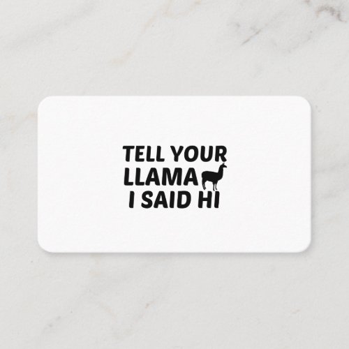 LLAMA SAID HI BUSINESS CARD