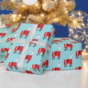 Llama Santa Christmas Wrapping Paper