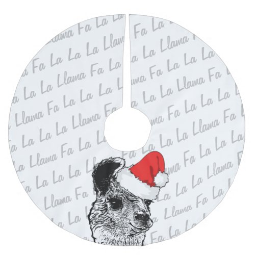 Llama Santa Hat Fa La La La Llama Brushed Polyester Tree Skirt