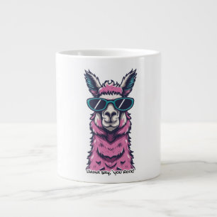 Llama say you Rock   Quirky pose in sunglasses Giant Coffee Mug