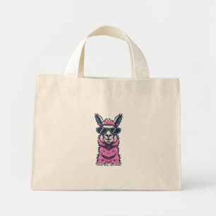 Llama say you Rock Quirky pose in sunglasses Mini Tote Bag