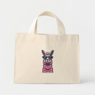 Llama say you Rock | Quirky pose in sunglasses Mini Tote Bag
