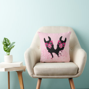 Llama Sisters Throw Pillow