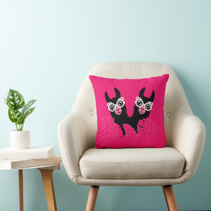 Llama Sisters Throw Pillow