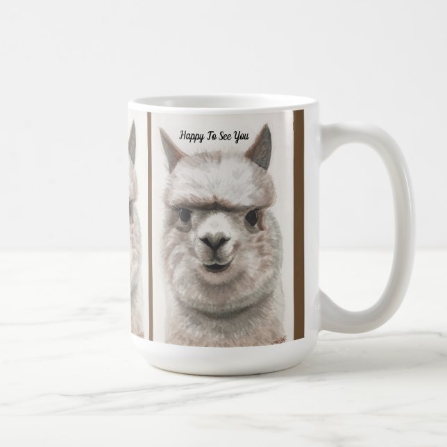 Llama Smile Personalize Large Coffee Mug (Right)