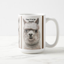 Llama Smile Personalize Large Custom Coffee Mug