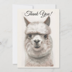 Llama Smiles Thank You Note Card