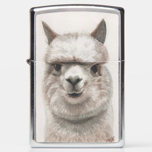 Llama Smiles Zippo Lighter Original Art by Miranda