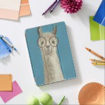 Llama Specs - Round Eyeglasses iPad Pro Cover<br><div class="desc">Llama Specs III by Victoria Borges. Features a happy llama with cute oversized eyeglasses.</div>