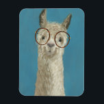 Llama Specs - Round Eyeglasses Magnet<br><div class="desc">Llama Specs III by Victoria Borges. Features a happy llama with cute oversized eyeglasses.</div>