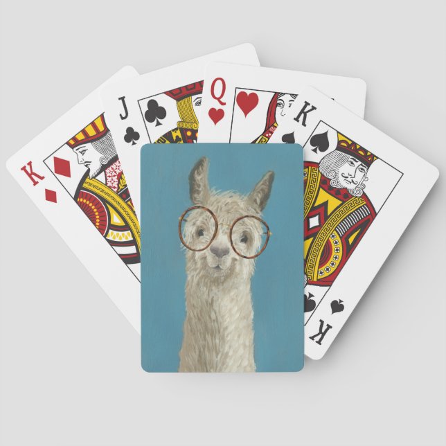 Llama Specs - Round Eyeglasses Poker Cards (Back)