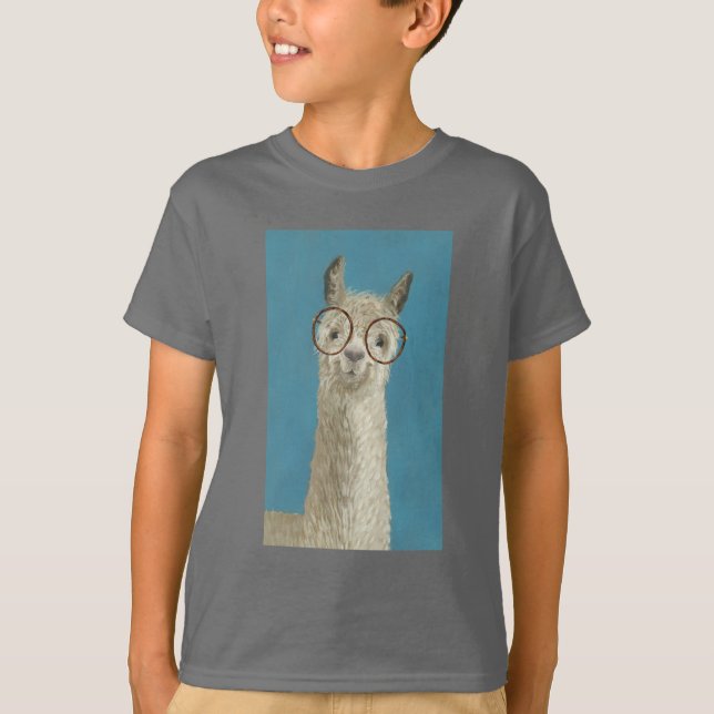 Llama Specs - Round Eyeglasses T-Shirt (Front)