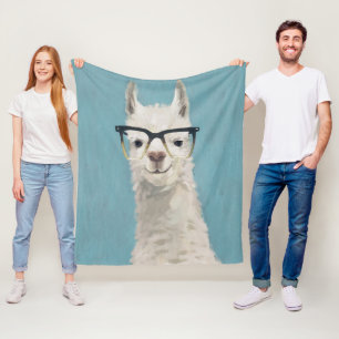 Llama Specs - Square Fleece Blanket