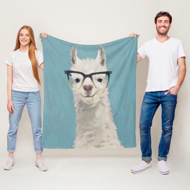 Llama Specs - Square Fleece Blanket (In Situ)