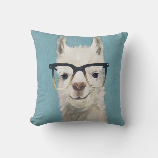 Llama Specs - Square Throw Pillow (Front)