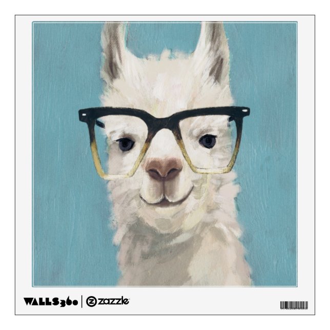 Llama Specs - Square Wall Decal (Front)