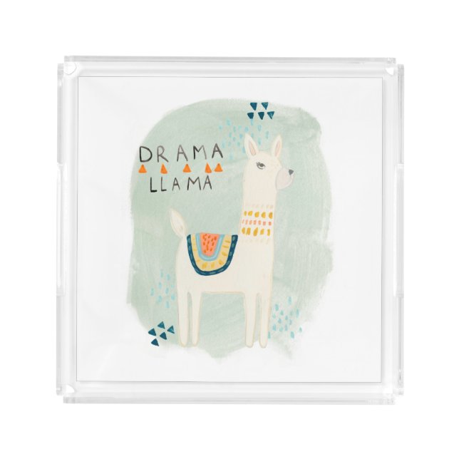 Llama Squad - Drama Llama Acrylic Tray (Front)