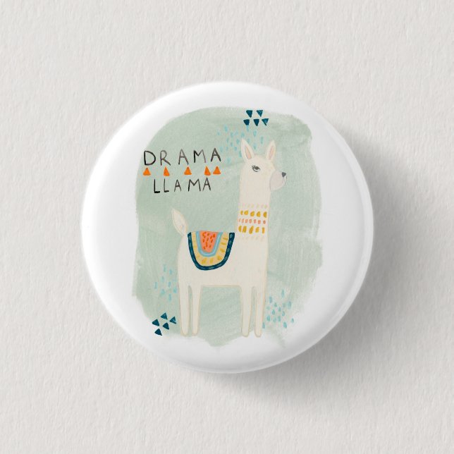 Llama Squad - Drama Llama Button (Front)