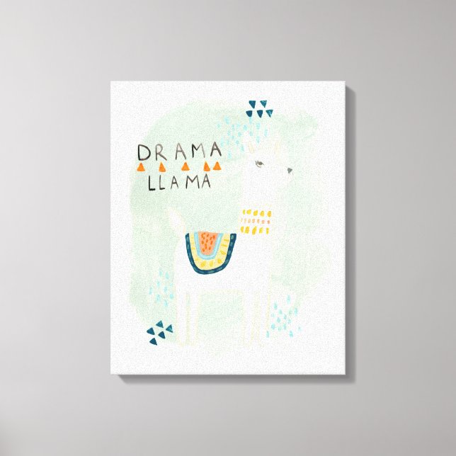 Llama Squad - Drama Llama Canvas Print (Front)