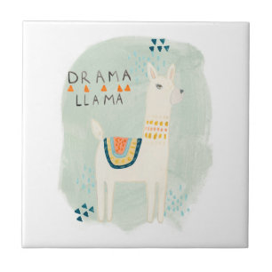 Llama Squad - Drama Llama Ceramic Tile