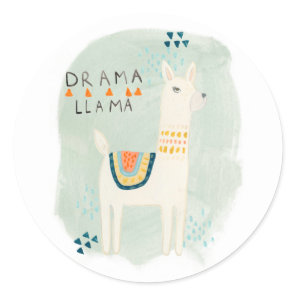 Llama Squad - Drama Llama Classic Round Sticker