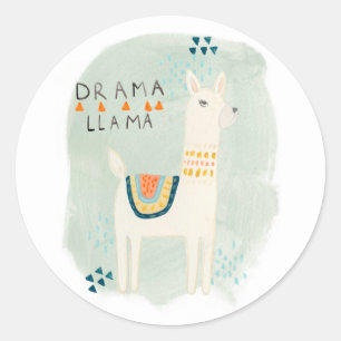Llama Squad - Drama Llama Classic Round Sticker