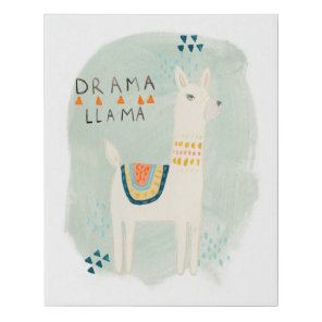 Llama Squad - Drama Llama Faux Canvas Print