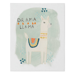 Llama Squad - Drama Llama Faux Canvas Print