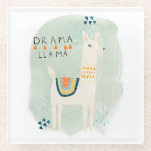 Llama Squad - Drama Llama Glass Coaster