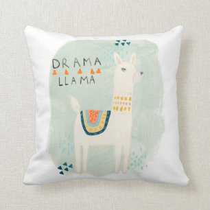 Llama Squad - Drama Llama Throw Pillow