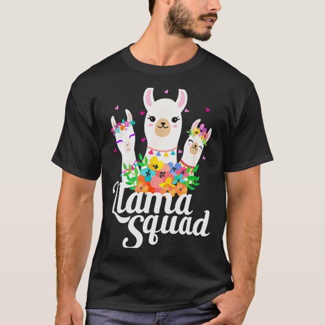 Llama Squad Funny Cute Llama Matching  T-Shirt (Front)