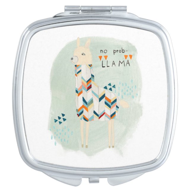 Llama Squad - No Prob-llama Compact Mirror (Front)