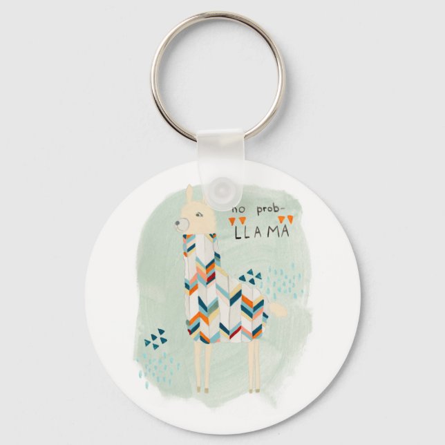 Llama Squad - No Prob-llama Keychain (Front)