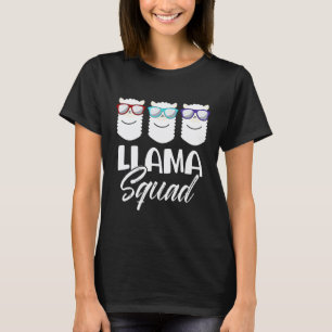 Llama Squad Sunglasses Gangster Alpaca Humor T-Shirt
