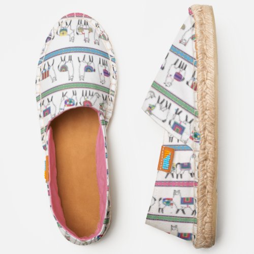 Llama Stripe Pattern Espadrilles