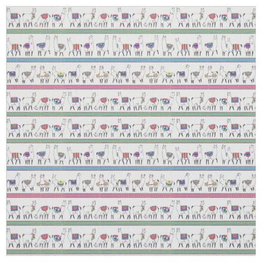 Llama Stripe Pattern Fabric